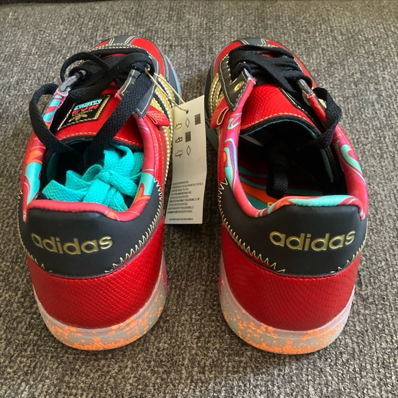 New! S.E.E.D. X ADIDAS Handball Spezial Scarlet Paint Splatter Men's 10.5 ID8617 - Picture 7 of 8